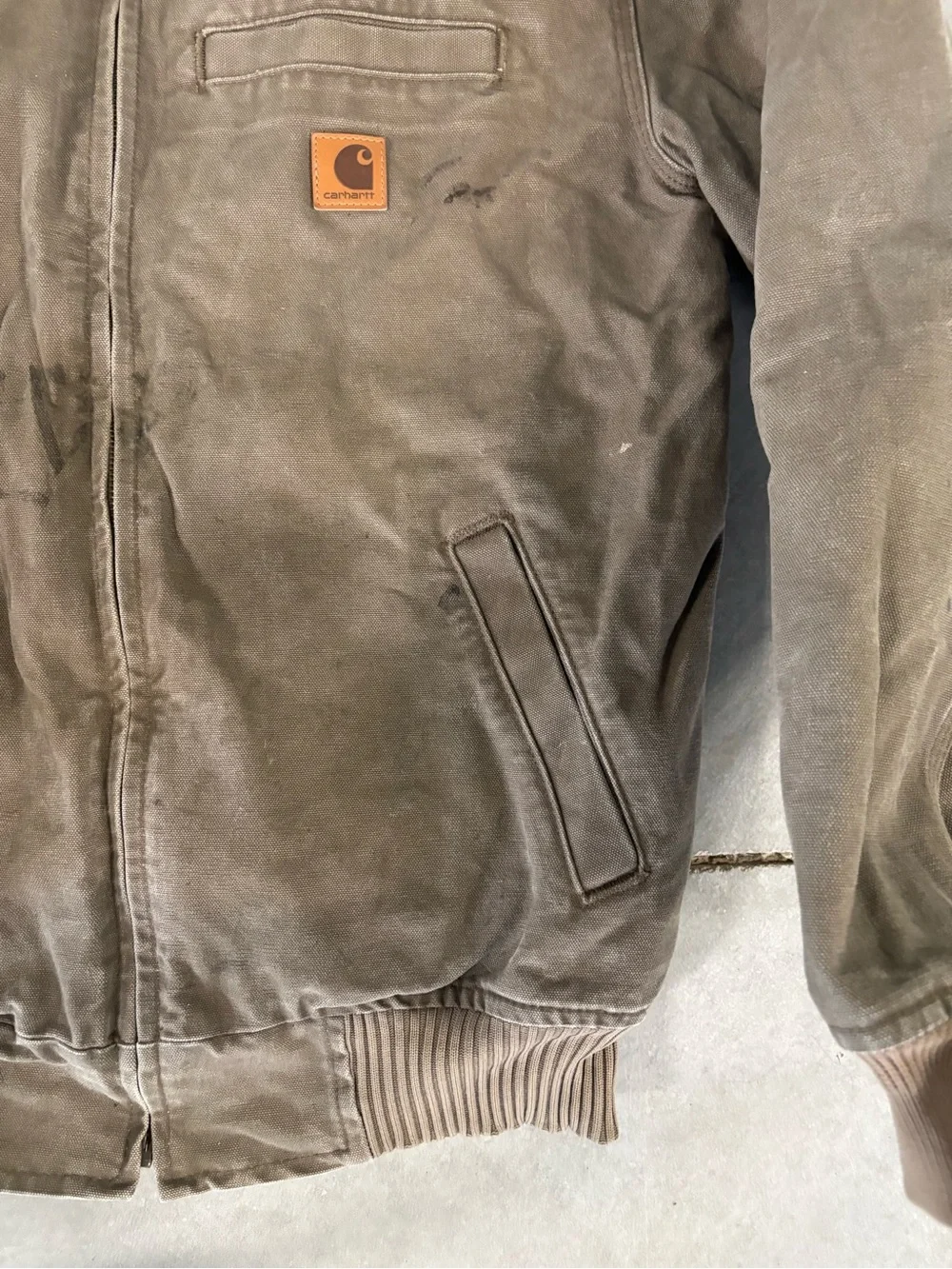 Carhartt Brown Canvas Work Jacket - Men's Medium Detroit Bomber